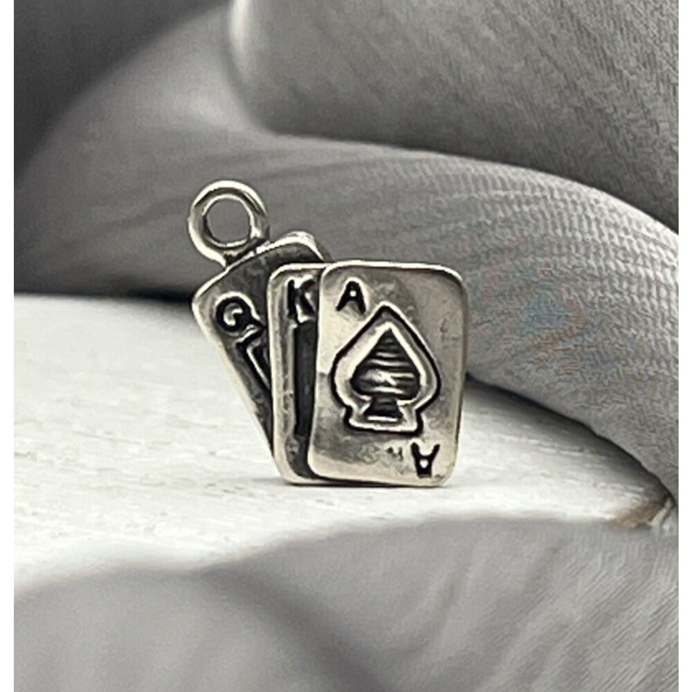 Playing Cards Sterling Silver Charm 2.1G / 0.5in
